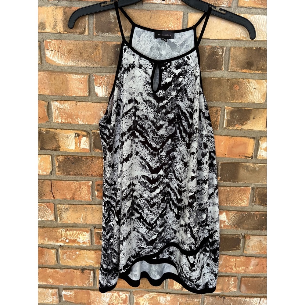 The Limited Women’s Black and White Print Spaghetti Strap Top Size Medium